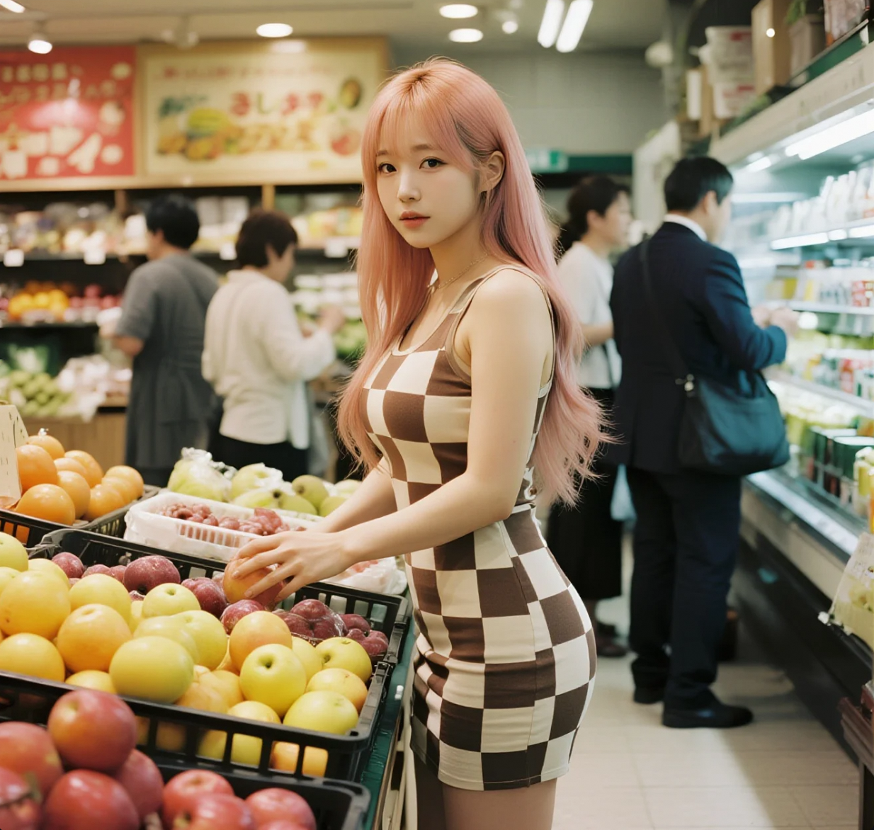 新鲜，从指尖传递：清纯美眉触摸水果的细腻瞬间