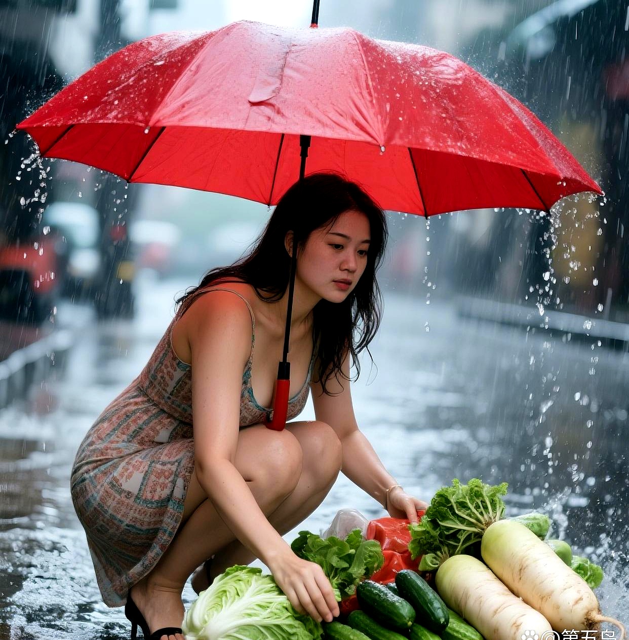 瓢泼大雨中，一位卖菜的大姐跟我说了句特实在的话。她说自己卖黄瓜的本事一般，但论起