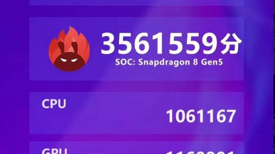 一加Ace6T跑分成绩曝光，高达356万分