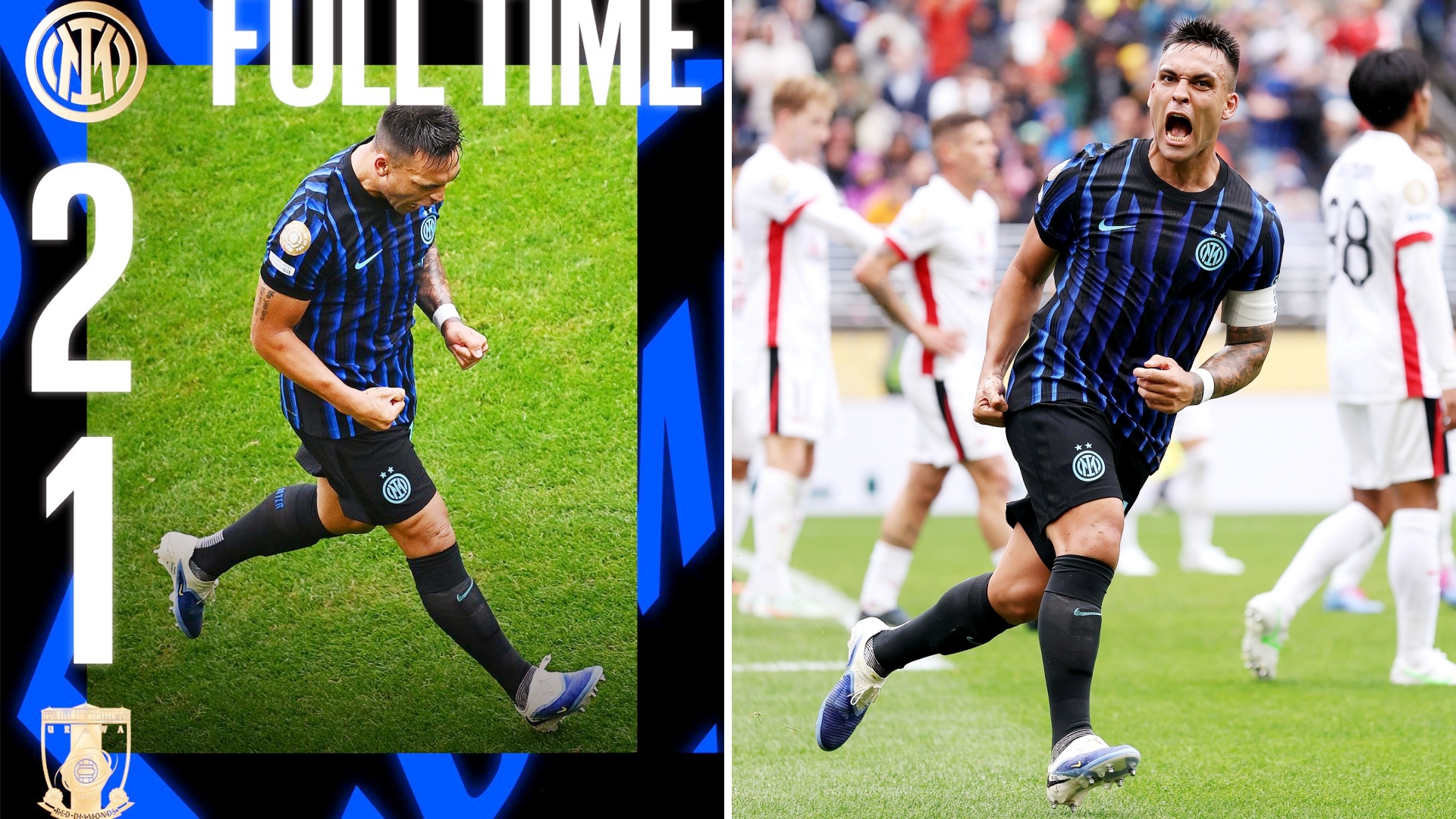 世俱杯：国米2-1逆转浦和，送给对手两连败出局。
劳塔罗勾射破门扳平，卡博尼补时