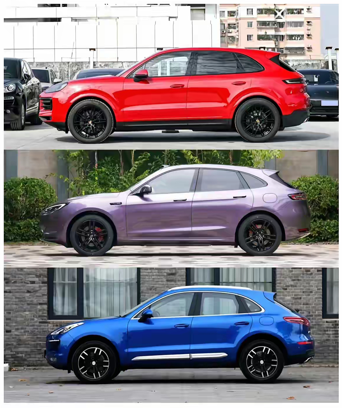 三辆车，三个品牌，认得出来的绝对老司机。