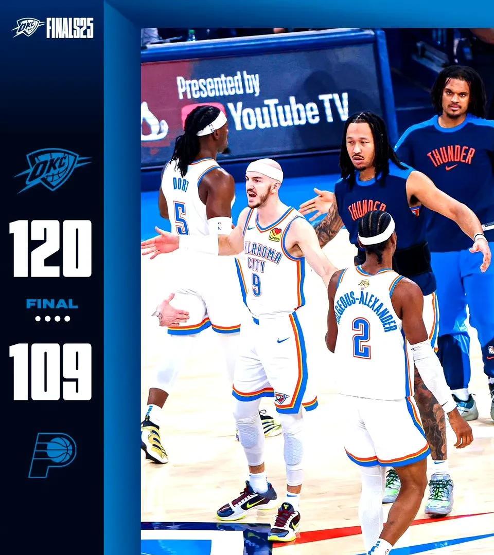 天王山攻破魔法！雷霆主场取胜率先拿冠军点。
NBA总决赛G5，雷霆主场从第一节开