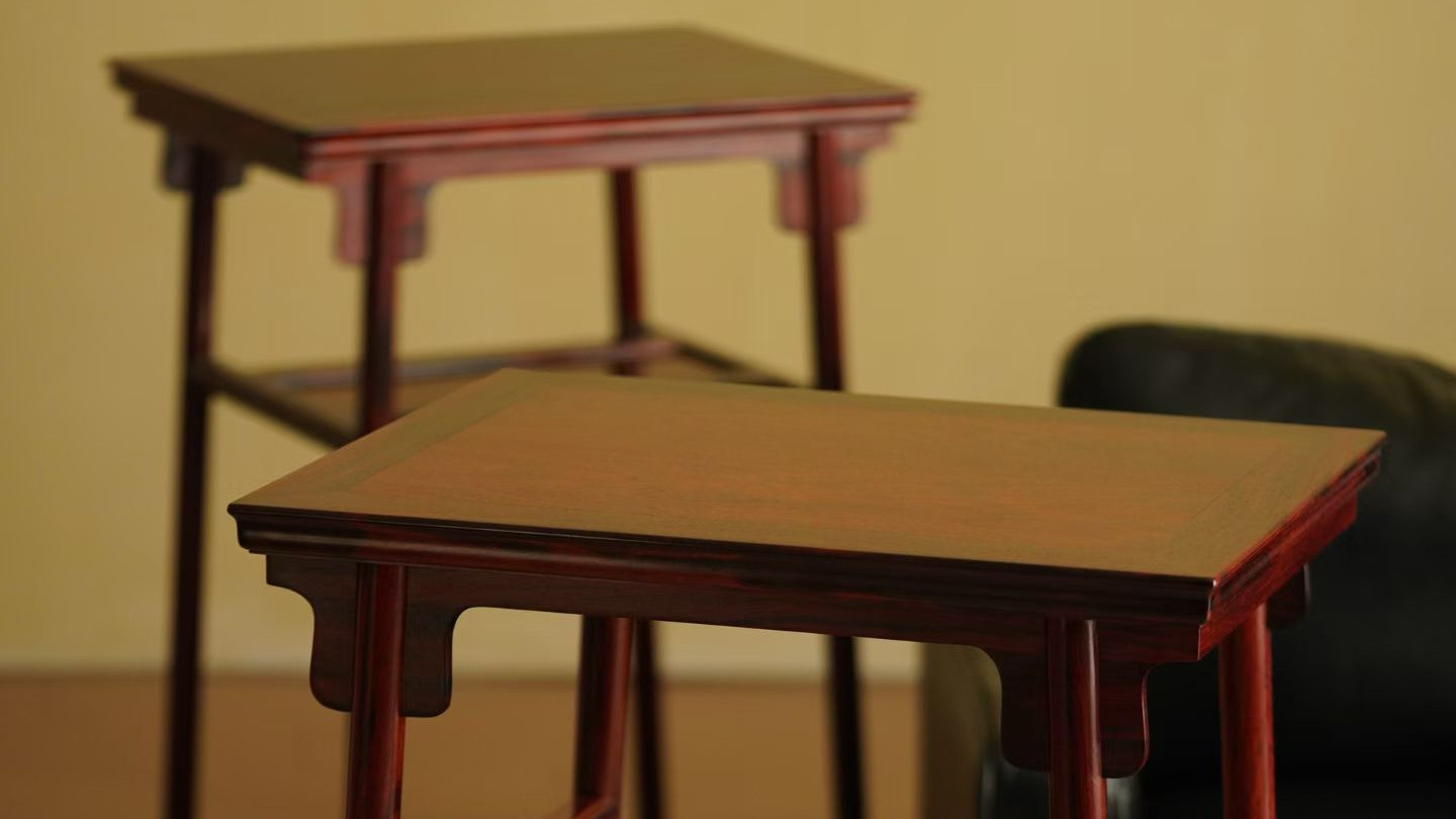 紫檀琴料复刻，2022春季保利拍卖款，项元汴带屉板香几