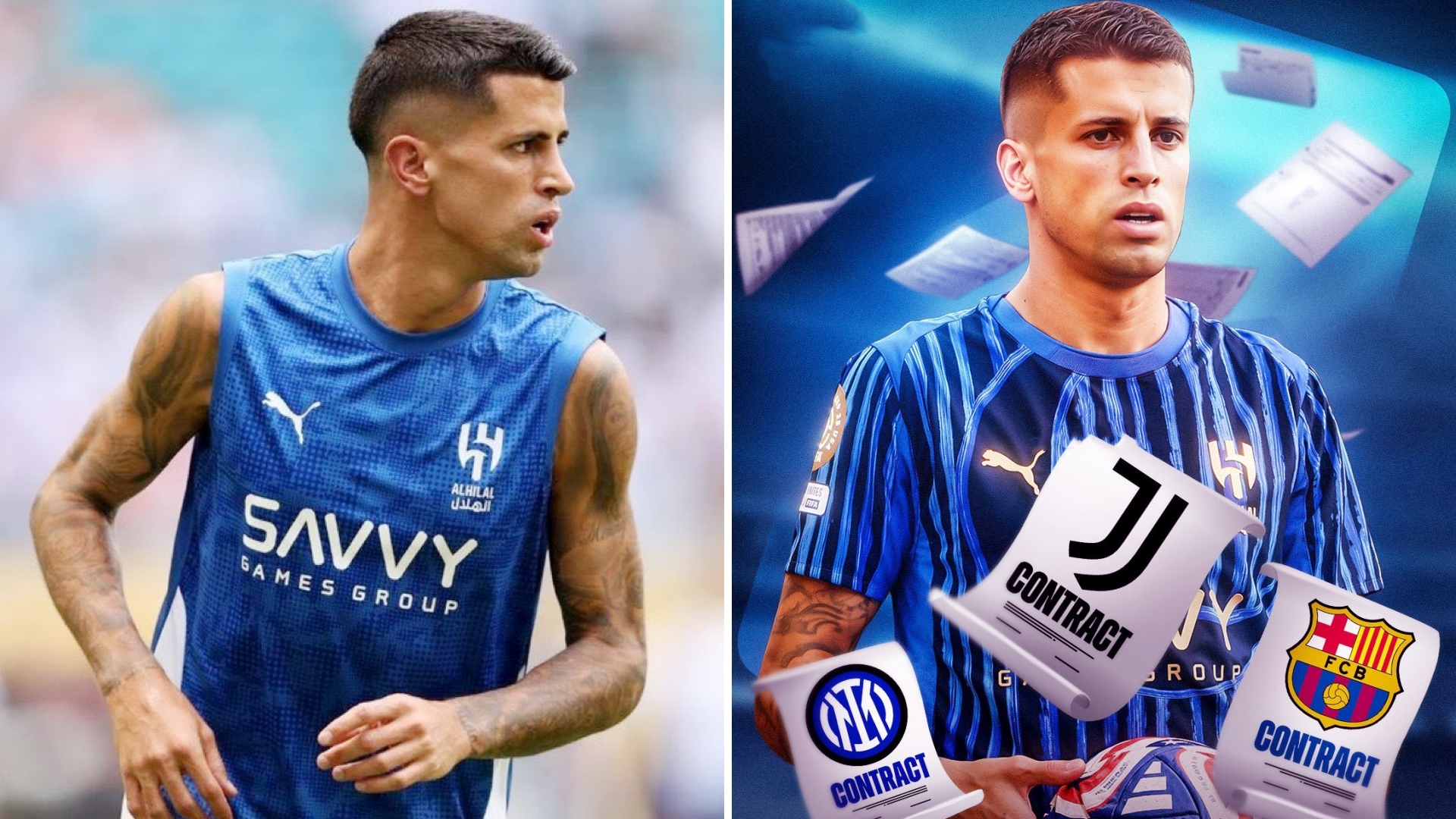 罗马诺报道，坎塞洛即将决定自己的未来，他正和自己的经纪人门德斯进行商谈。
国米十