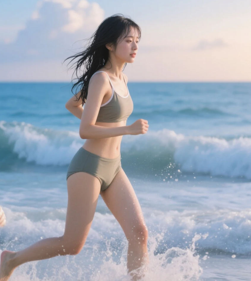 海风轻拂发梢，沙滩上的绝美嬉戏瞬间定格