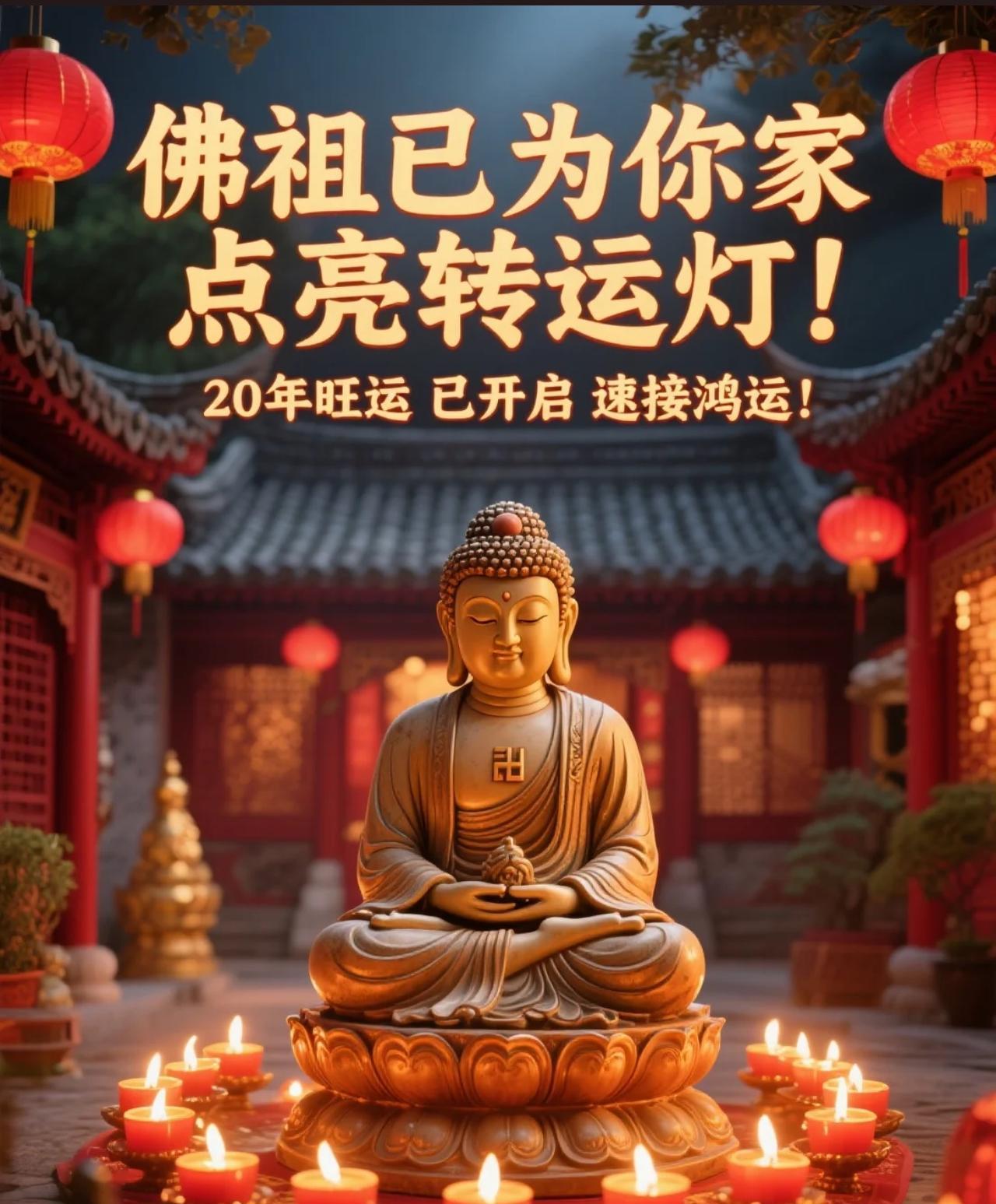 佛祖慈悲
已为家中点亮璀璨转运明灯！
愿这祥瑞之光，
照亮子女前行的每一步。
愿