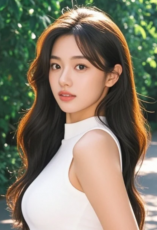 她的微笑照亮了整片森林，这份清新与活力你感受到了吗？