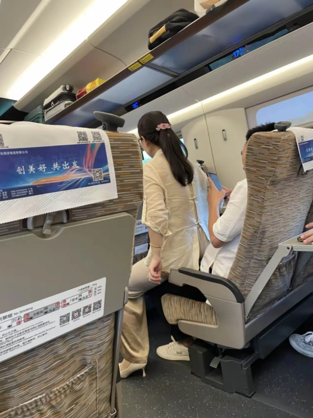 高铁上不雅行为，两个人加起来快一百岁人了