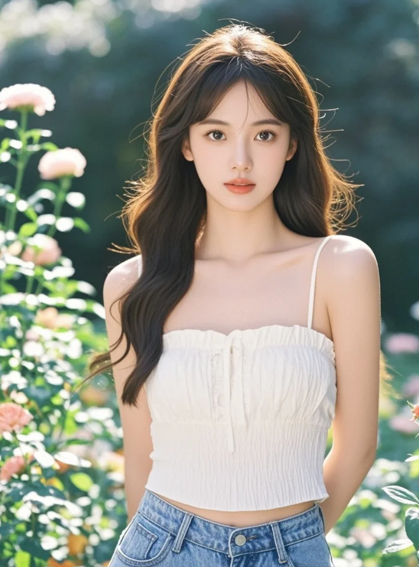 她的眉宇间，流转着风情