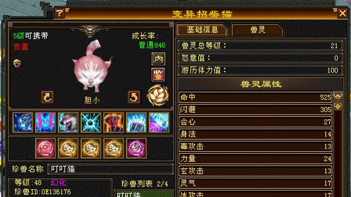 天龙怀旧：全服最豪华的招柴猫，双十4003带21级兽灵？可惜普通的