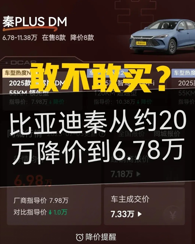 长城汽车魏总曾经如此灵魂发问，举个例子，秦从14年上市20万左右，在国家补贴下后