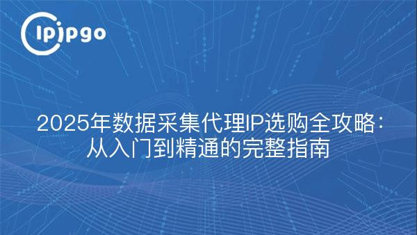 2025年数据采集代理IP选购全攻略：从入门到精通的完整指南