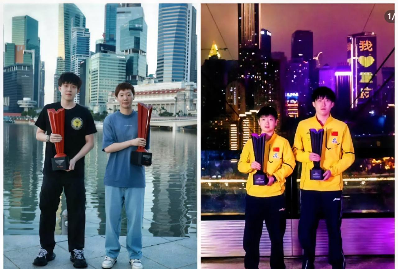 “握的姿势都一样”！
天选混双，他们俩站在一起真的好自然，莎头组合是公认的最好的