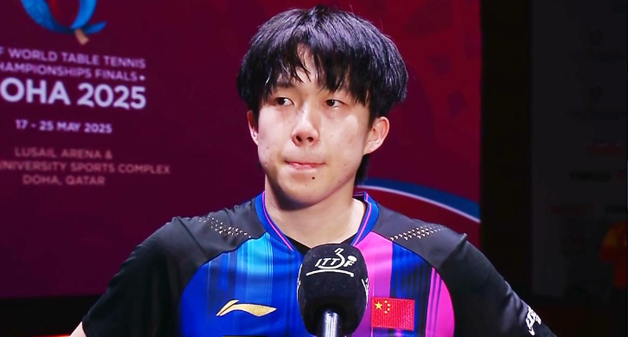 王楚钦4:0完胜林昀如，成功晋级到多哈世乒赛男单半决赛。赛后当现场主持人问道本届