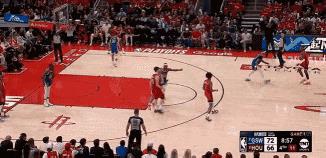#nba# 亚当斯真猛啊，抢爆了勇士内线啊。
虽然出场时间不多，但是还是4中3，