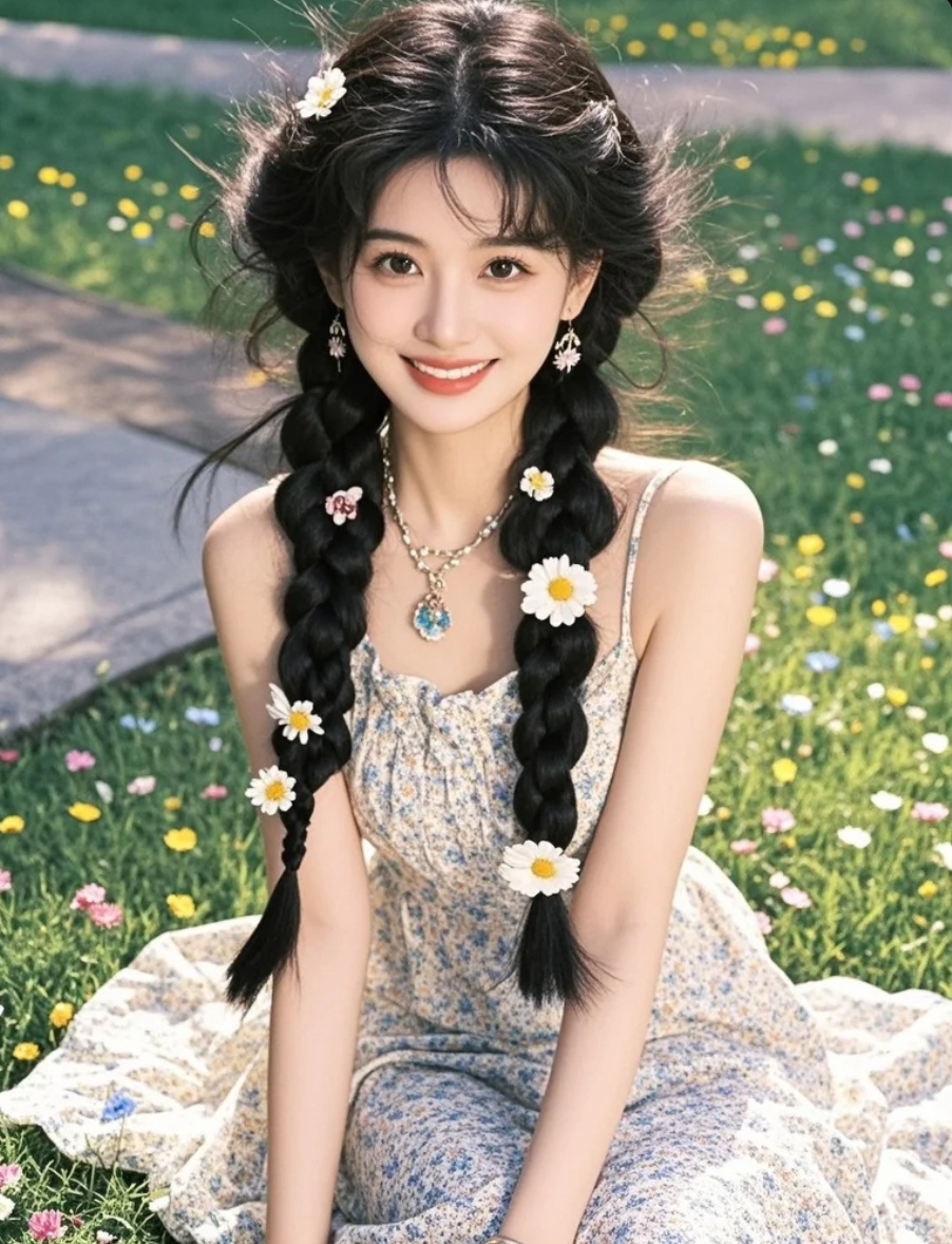 风吹过发梢，她靠在阳光里，美得刚刚好