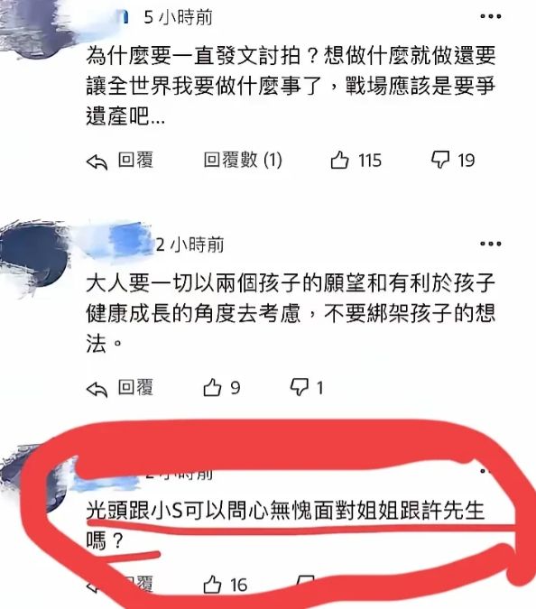 湾湾网友：小S和光头你俩对得起大S与许先生吗？


这是什么意思？

更有湾湾网