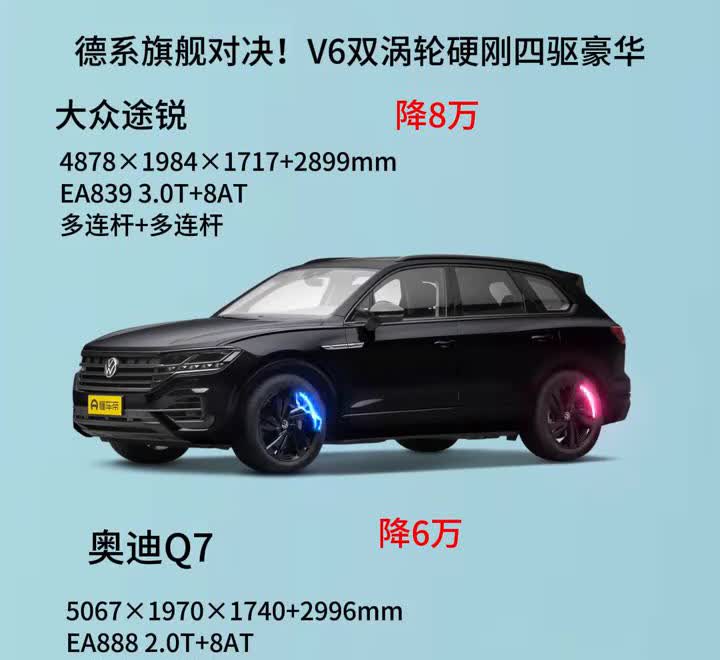 德系旗舰对决！V6双涡轮硬刚四驱豪华大众途锐降8万。
4878×1984×17