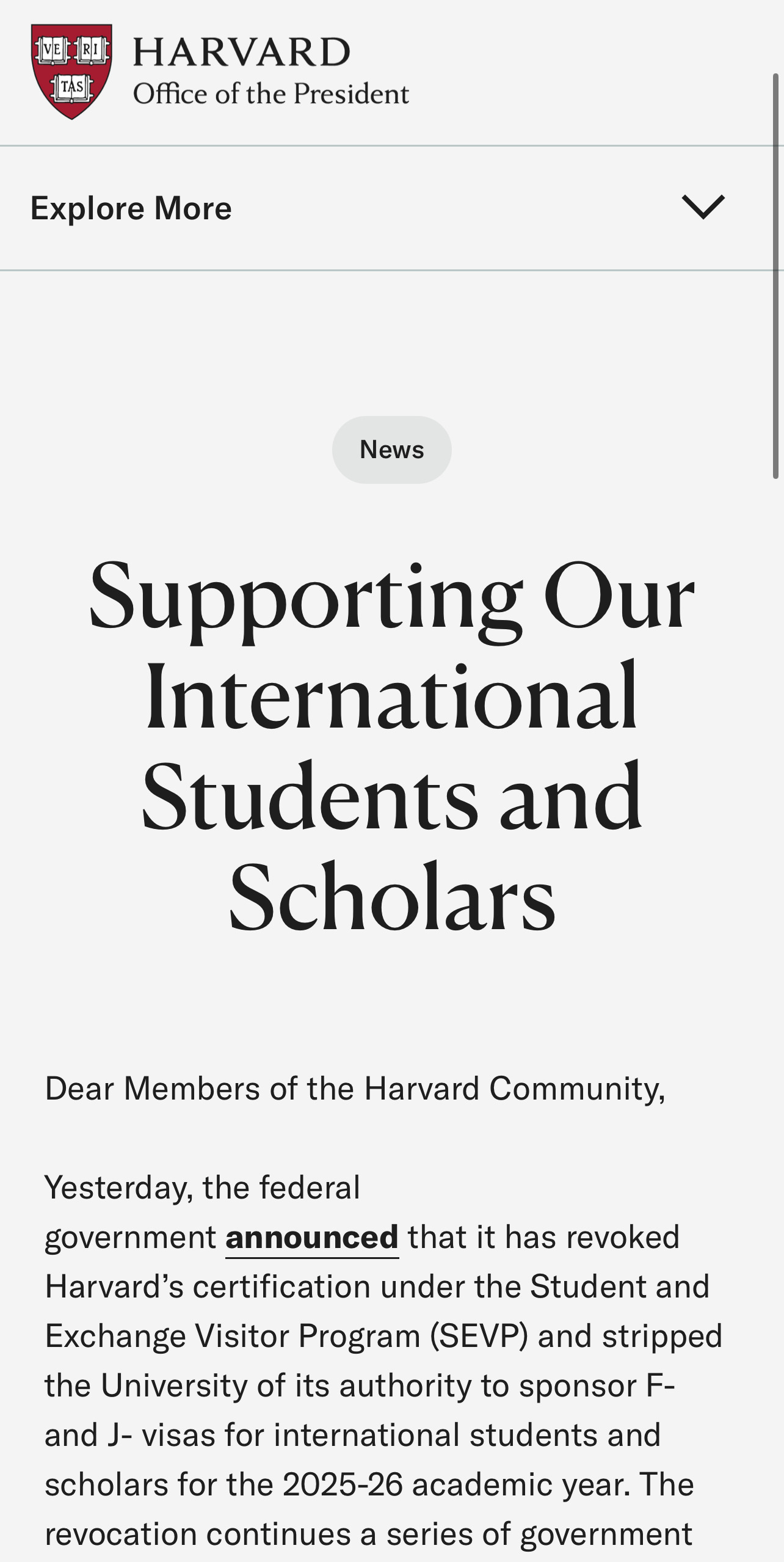 哈佛大学校长怒了为国际学生拼了











哈佛大学突然被美国政府下了