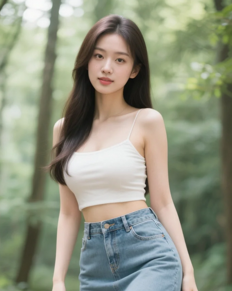 她站在光影之间，一半清醒，一半入梦。