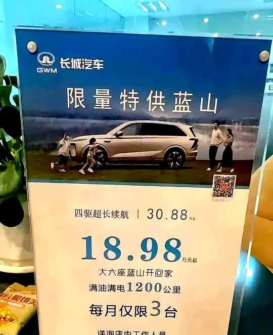 长城汽车老魏有没有双标我不知道，但是魏牌蓝山这个价格绝对是买不到的
好家伙这价