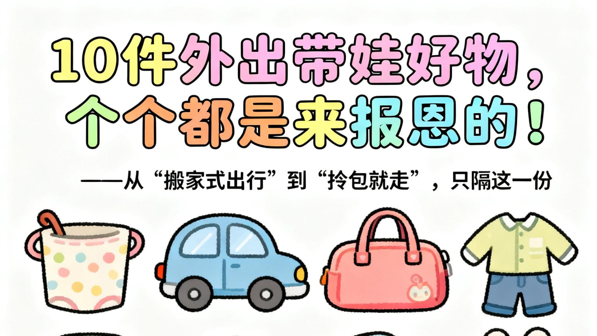 10件外出带娃好物，个个都是来报恩的！——从“搬家式出行”到“拎包就走”，只隔这一份清单