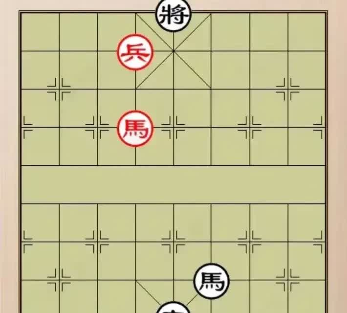 只要两个子，却难住了无数人，有人说和棋，还有好多人说红棋赢却不会赢。

如图
