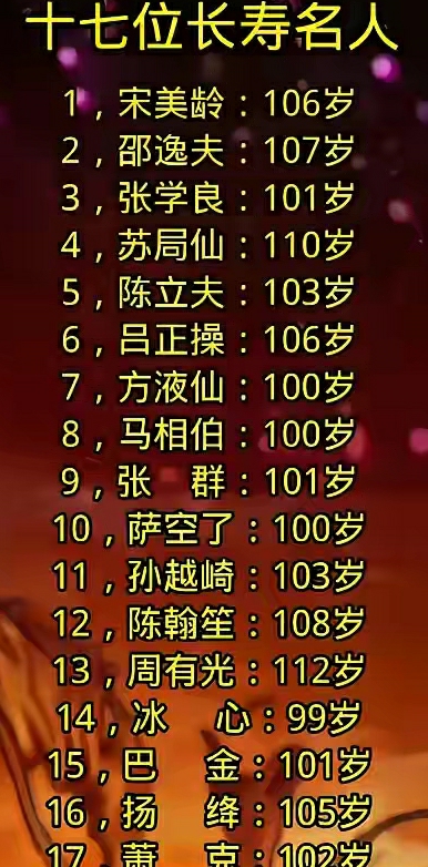 百岁长寿老人很多是民国名人哟
