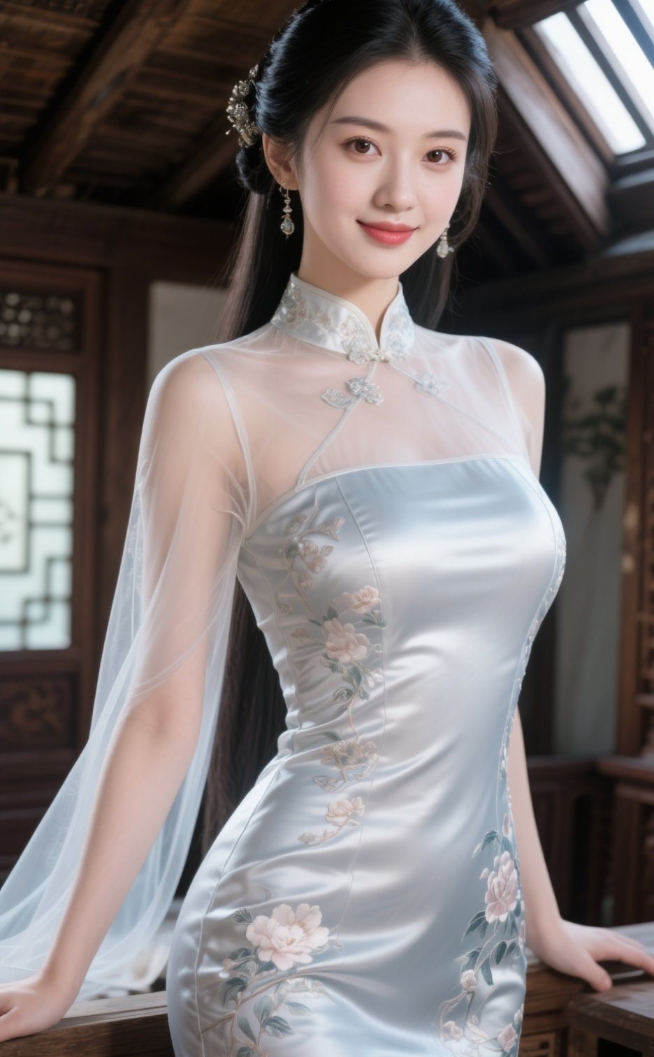 旗袍淑女步轻盈 回眸一笑百媚生