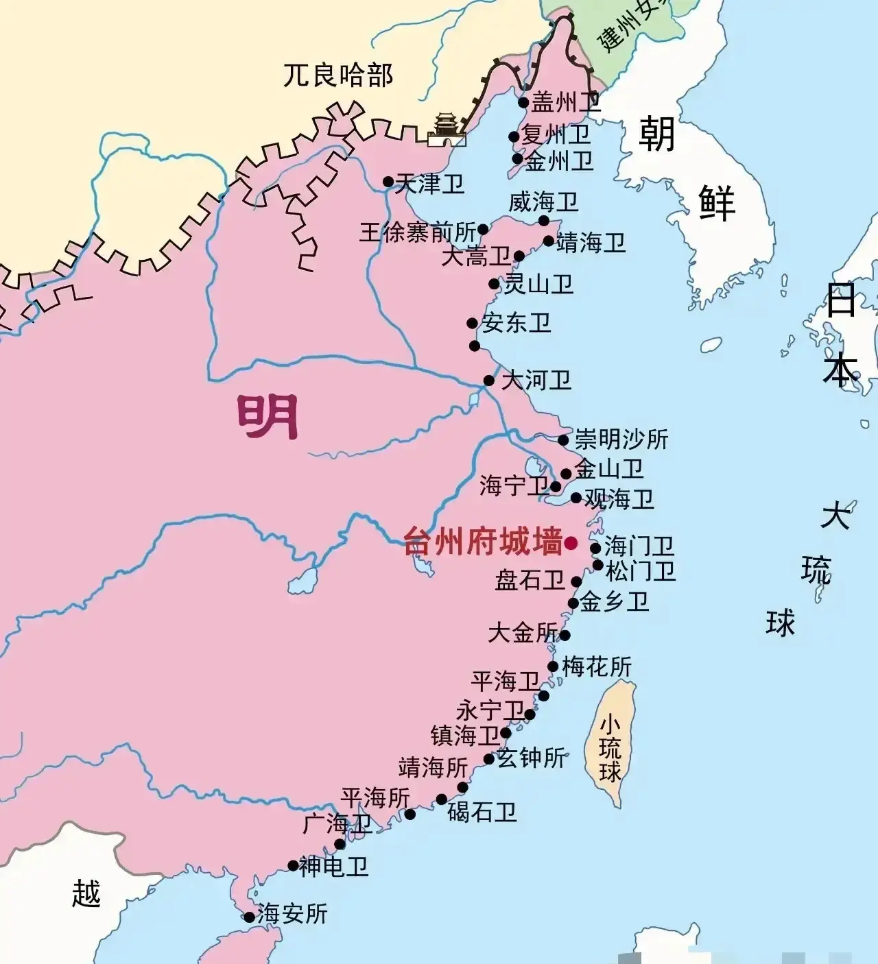 大明在沿海设了多少卫所？这数字背后藏着怎样的海防布局？