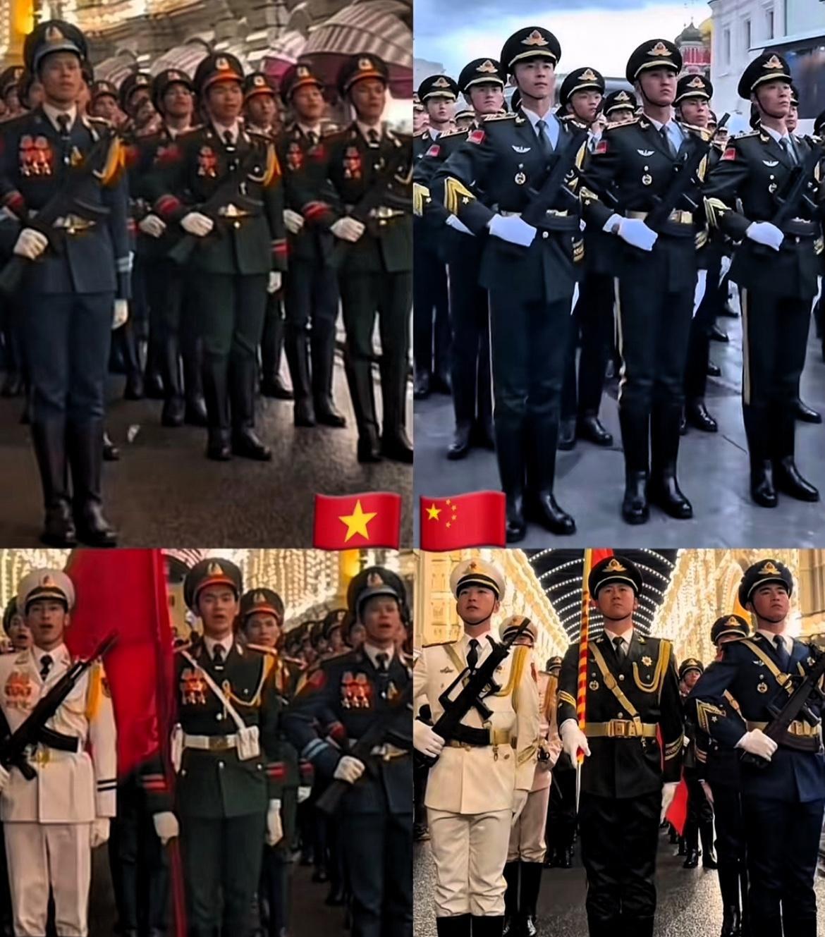 看看咱们的军人，这精气神！这站姿！他们怎样模仿都没有中国的那种风范和气势。
别说