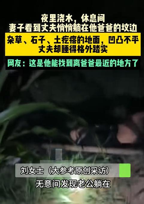 这一幕，看得人心头泛酸！7月31日，河北，妻子夜里起来给地里浇水，却看到丈夫躺在
