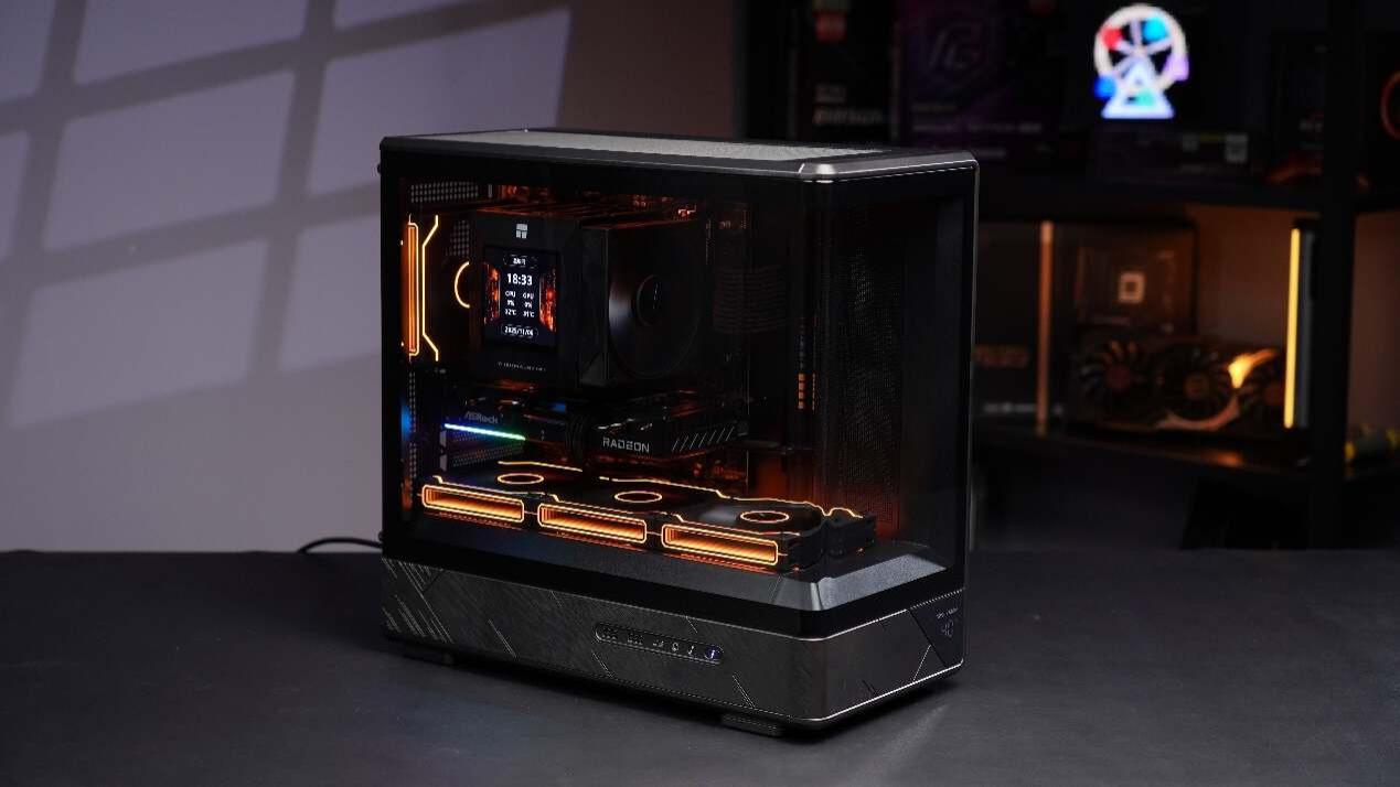 华擎B850M-X主板搭配乔思伯D200机箱，打造精致海景房主机