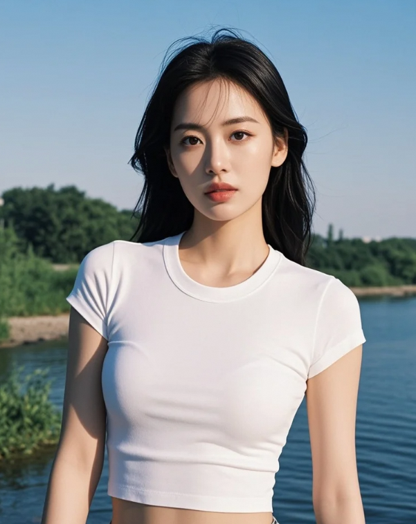 踩碎水花踏歌行，她把夏天穿成了流动的蓝