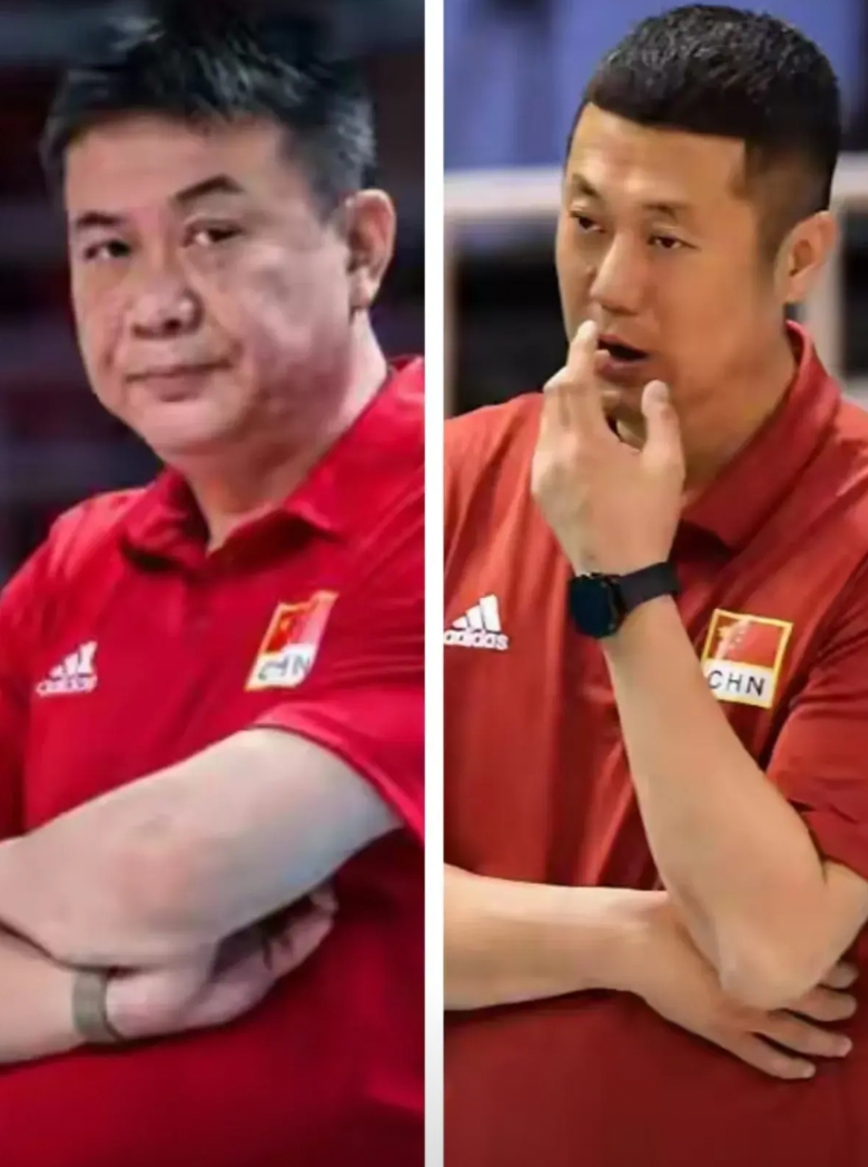 右边是赵勇，左边是蔡斌

两个人同样都是中国女排的主教练，但是两者之间还是有着很