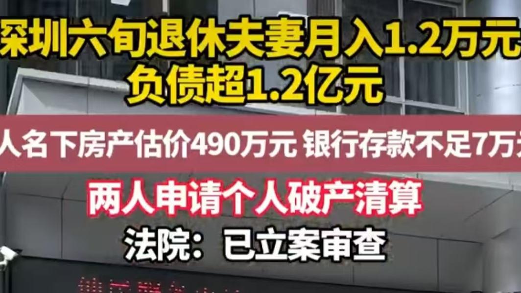 退休夫妻月入1.2万负债1.2亿