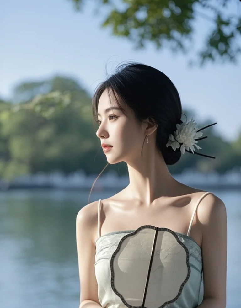 她不说话，却让人心头泛起波澜