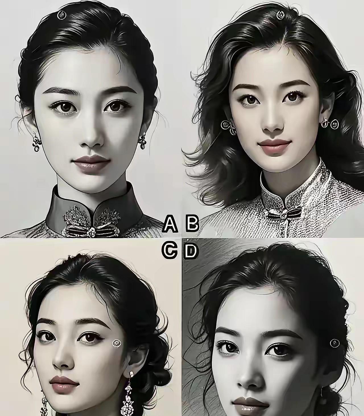 测测你命里是财运滚滚，还是福寿绵绵？
下面四幅图的美女，你会选择哪一幅图的呢？凭