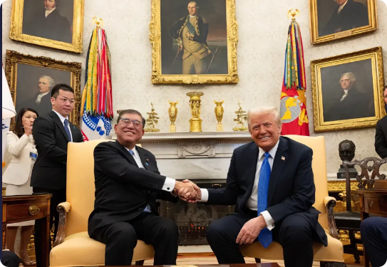 太尴尬了！日本竟然态度大变。日本首相石破茂针对美国总统特朗普采取新的关税政策公开