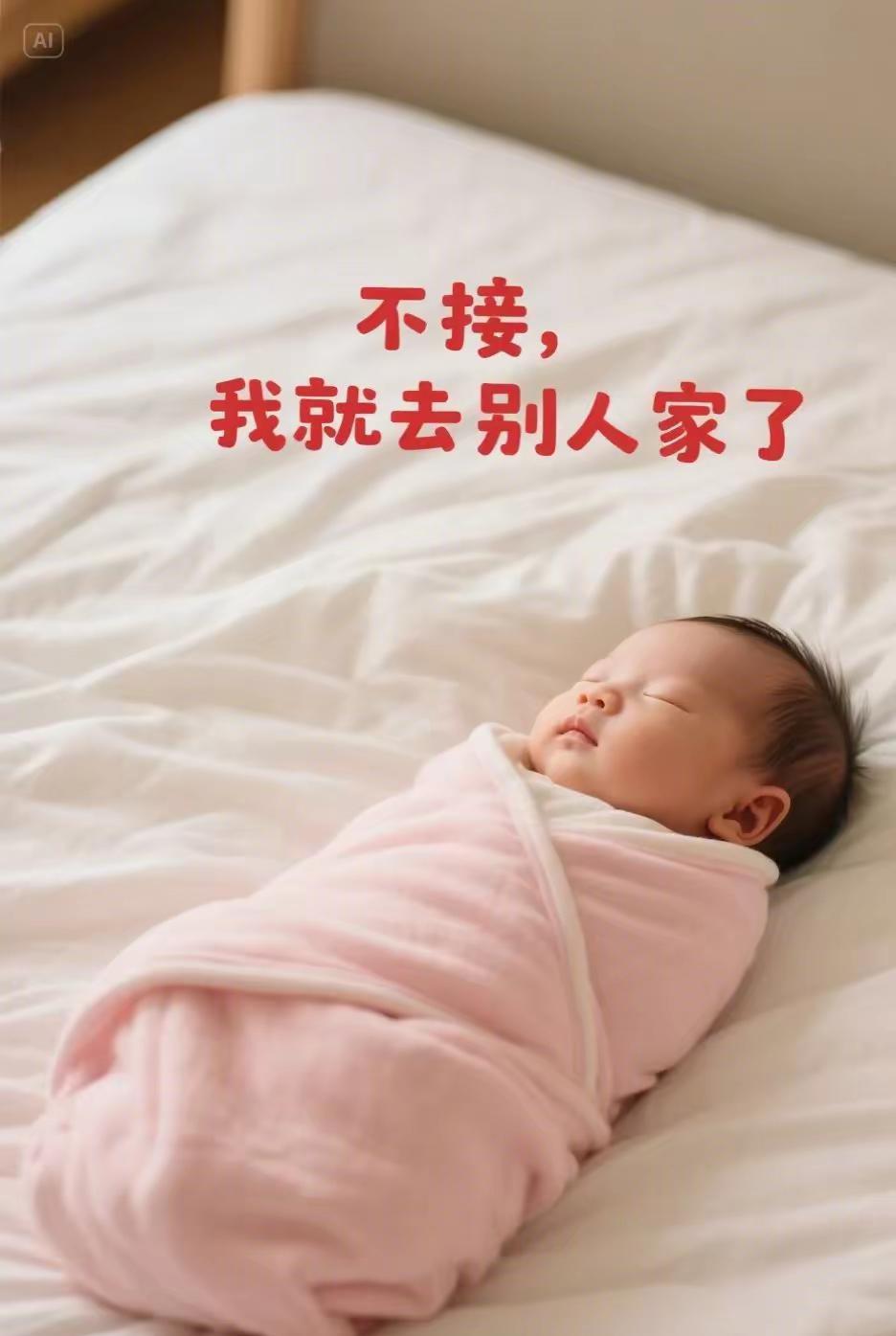 谁懂啊！这奶娃裹着粉毯子蜷成糯米团子，睡得也太香了！
再不带回家，下一秒怕是要跑
