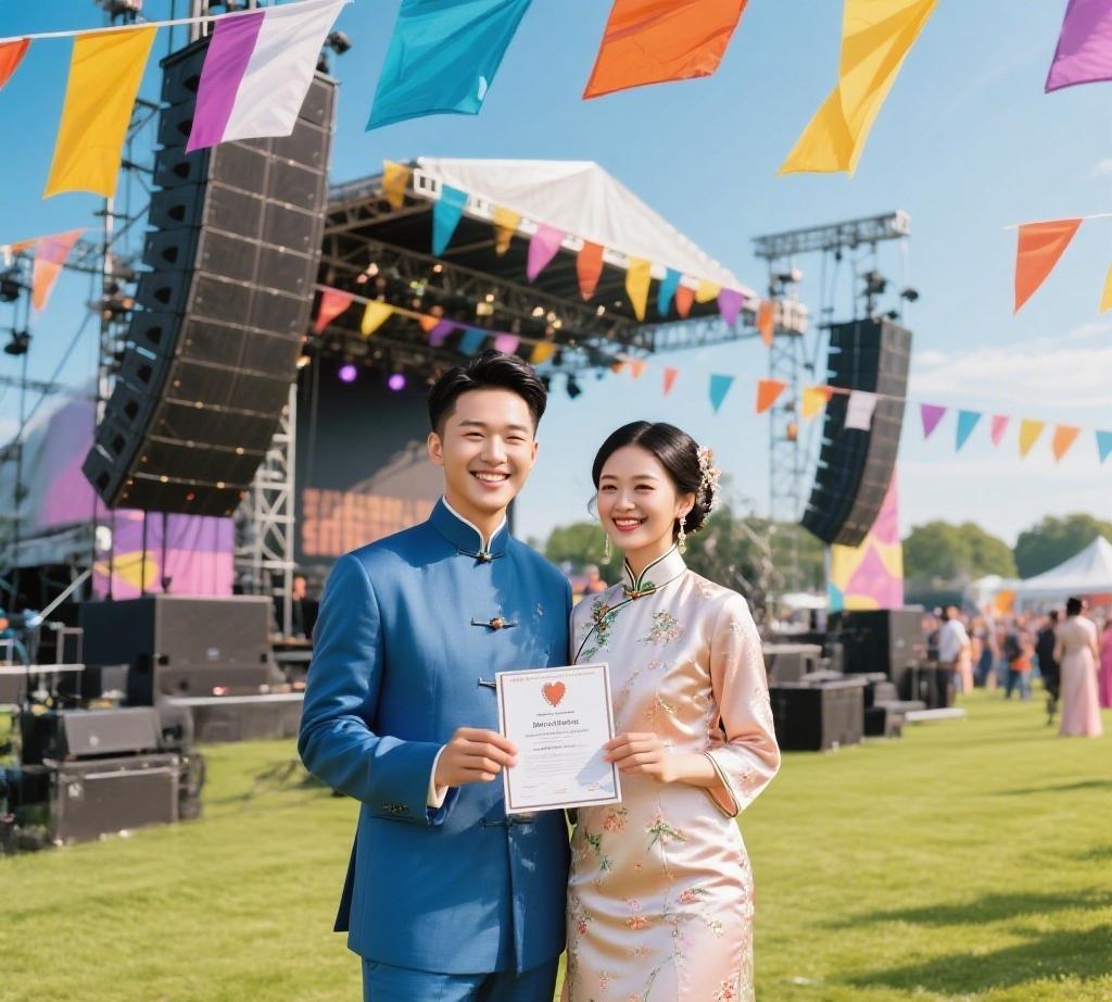 多地音乐节可以现场领证结婚。
这不是段子。
至少3个省的3个音乐节，现场安排了婚