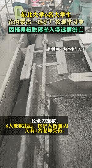 7月23日东北大学6名大学生在中国黄金集团内蒙某矿业公司实习，因为隔栅板断裂，掉