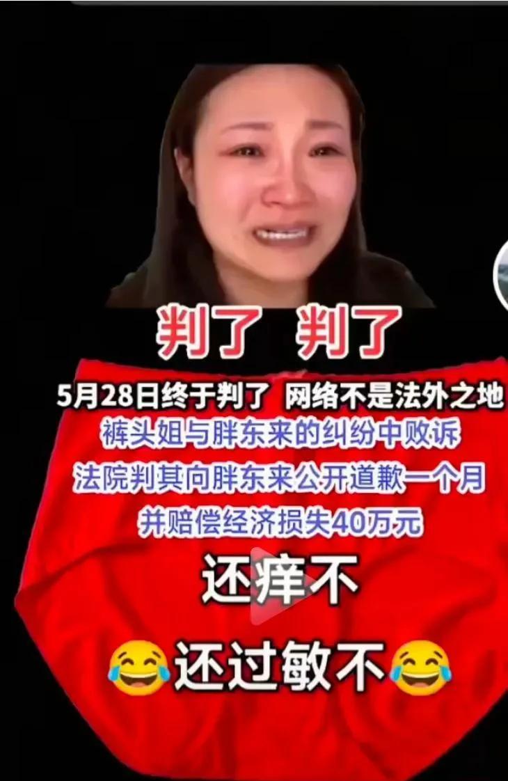 胖东来″红内裤″这个案子判得确实有点轻了。法院让段某在某音上发道歉视频，还得挂3