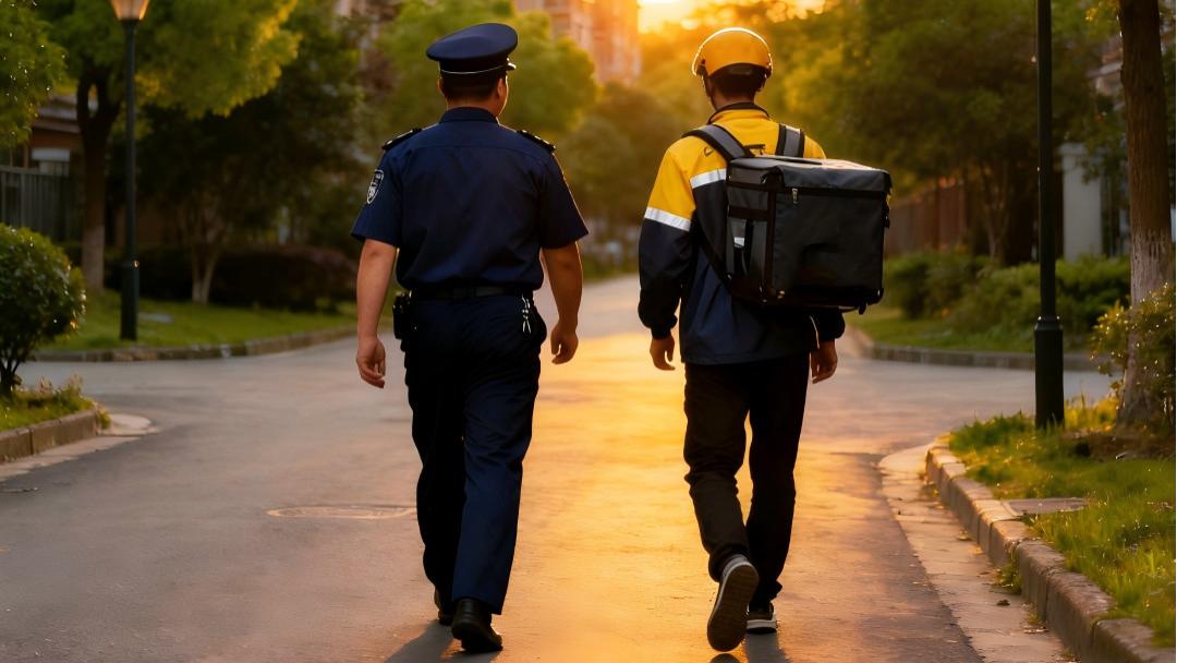 那些开始羡慕骑手的小区保安们