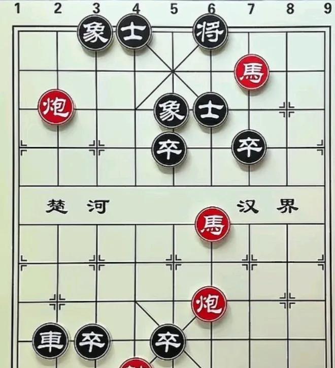 这棋把借炮使马发挥得淋漓尽致，多多少少走了十二个来回，才把黑将弄倒，几乎都是给将