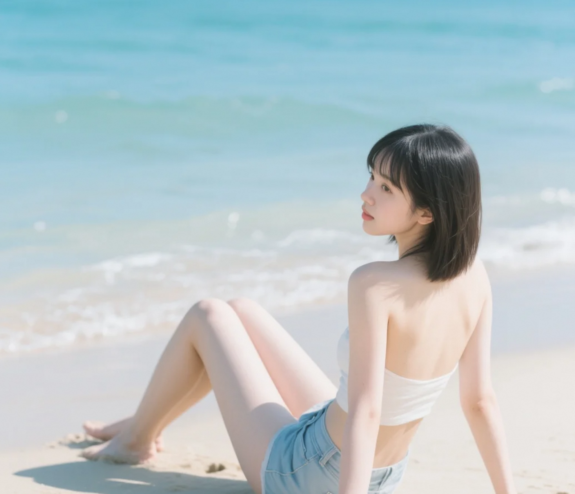 你知道吗？我穿着你喜欢的那条裙子来了海边，可惜这次没有你在旁边