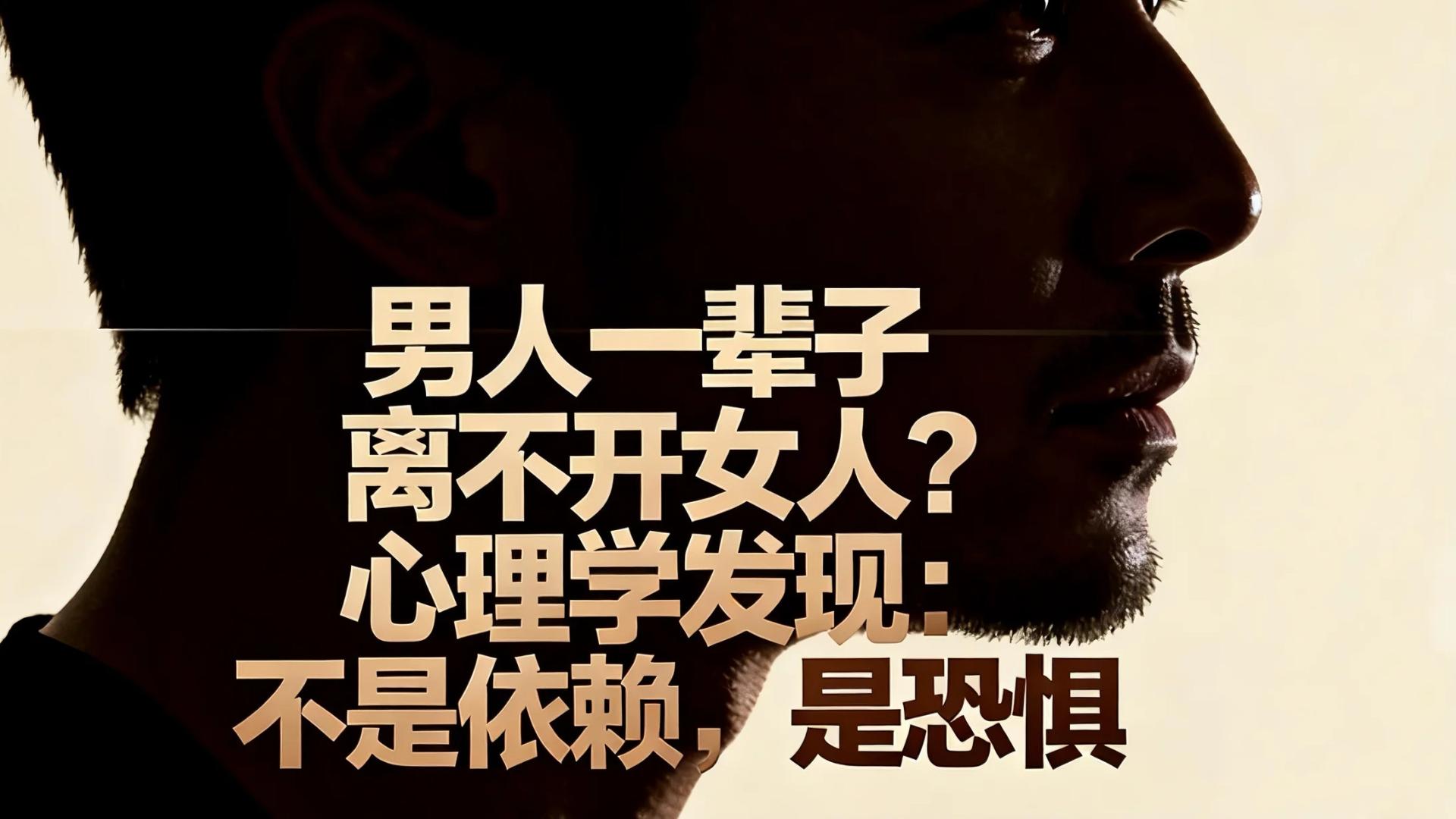 男人一辈子离不开女人？心理学发现：不是依赖，是恐惧