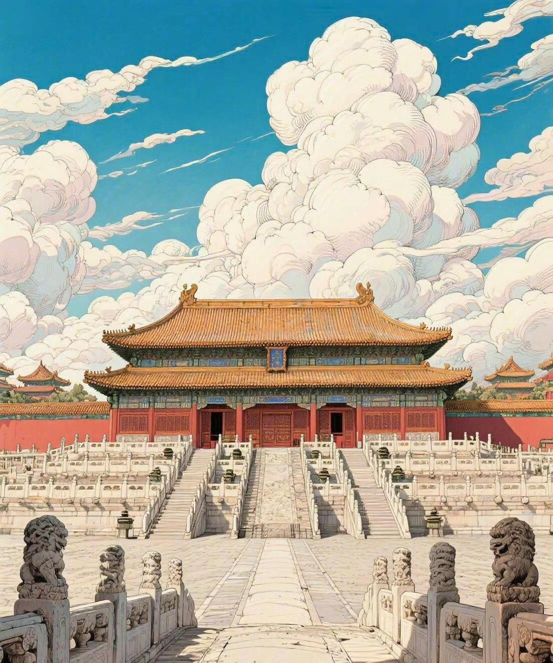 漫画风的北京印象，磅礴大气。