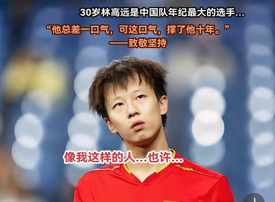 林高远，不行就退
每次输球，总有人说这句话
他总是差一口气，
可是这口气支撑他一