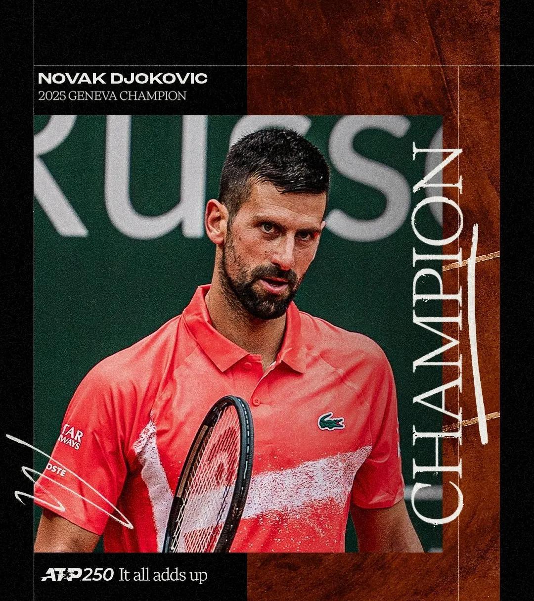 职业生涯圆梦！
ATP250赛日内瓦站决赛，38岁德约科维奇以5-7/7-6(2